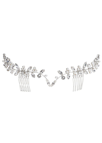 Budding Crystal Bridal Garland - bridal comb - Elizabeth Bower