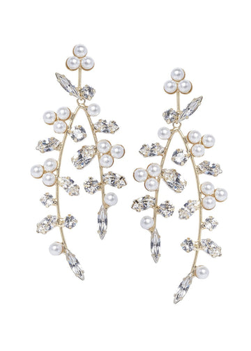 Budding Crystal Chandeliers - bridal Earrings - Elizabeth Bower
