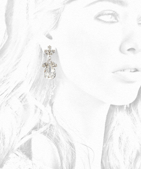 Classic Drop Crystal Bridal Earrings - bridal Earrings - Elizabeth Bower