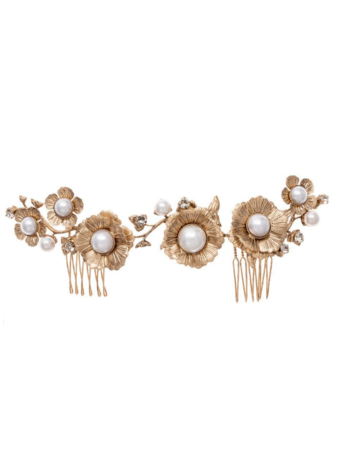Clematis Garland Floral Comb - bridal Hairpiece - Elizabeth Bower