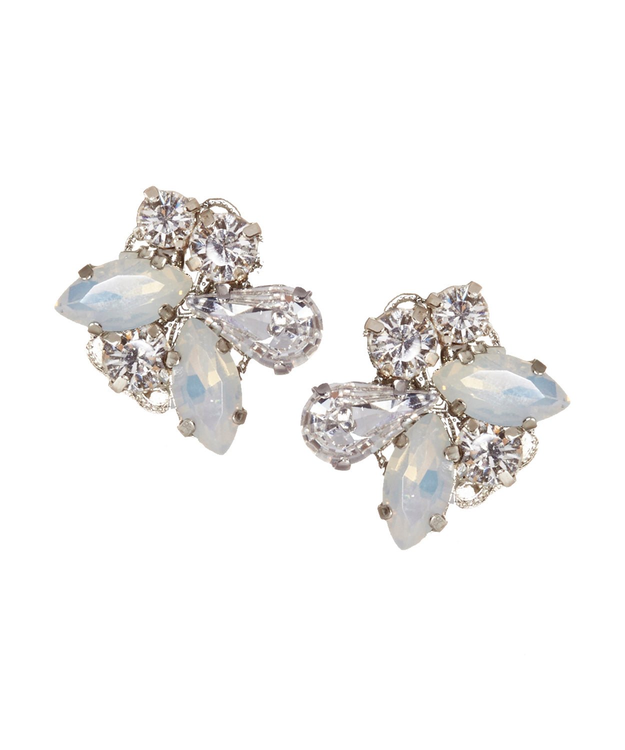 Cluster Crystal Stud Earrings - bridal Earrings - Elizabeth Bower