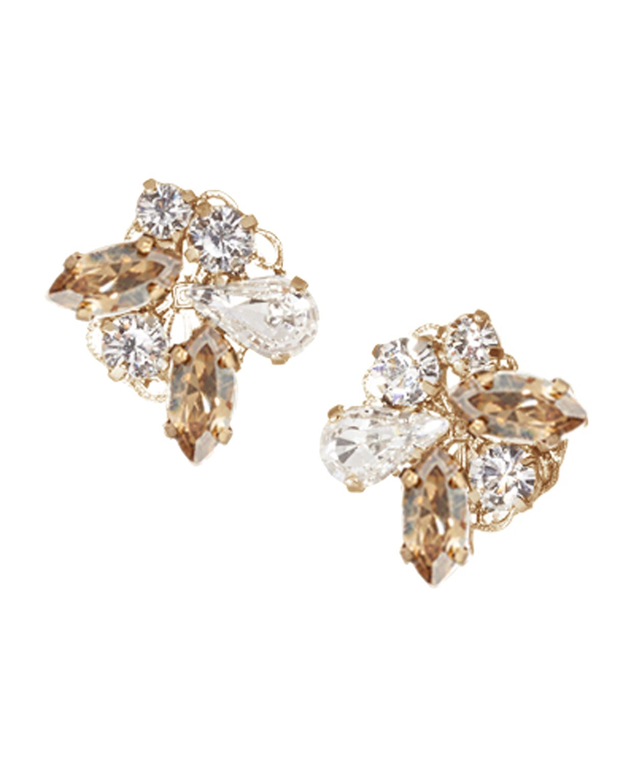 Cluster Crystal Stud Earrings - bridal Earrings - Elizabeth Bower