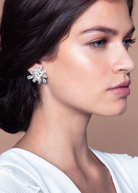 Corsage Cluster Pearl Earrings - bridal Earrings - Elizabeth Bower