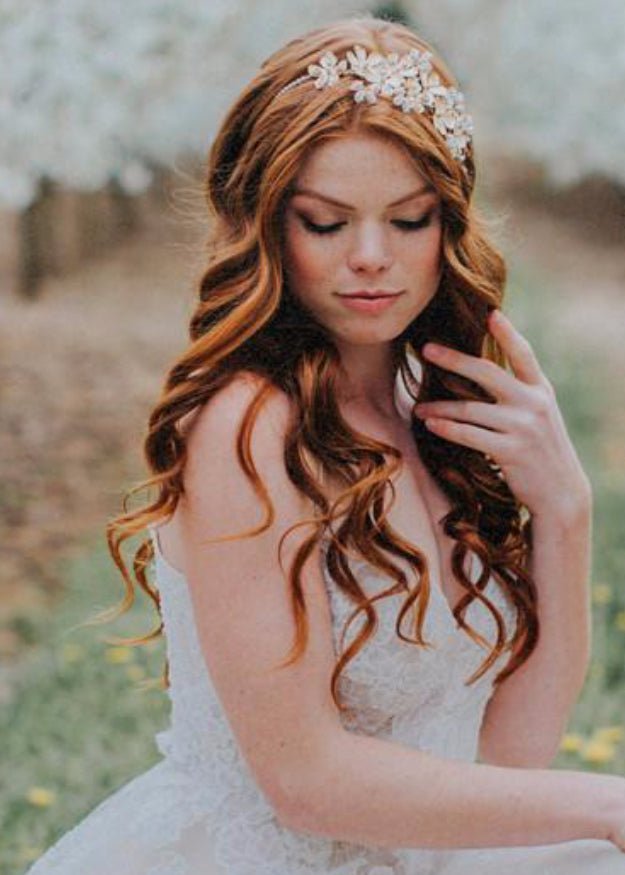 Crystal Garden Floral Bridal Hairpiece - bridal Hair accessories - Elizabeth Bower