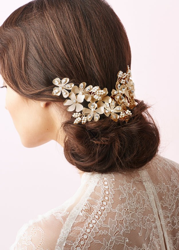 Crystal Garden Floral Bridal Hairpiece - bridal Hair accessories - Elizabeth Bower