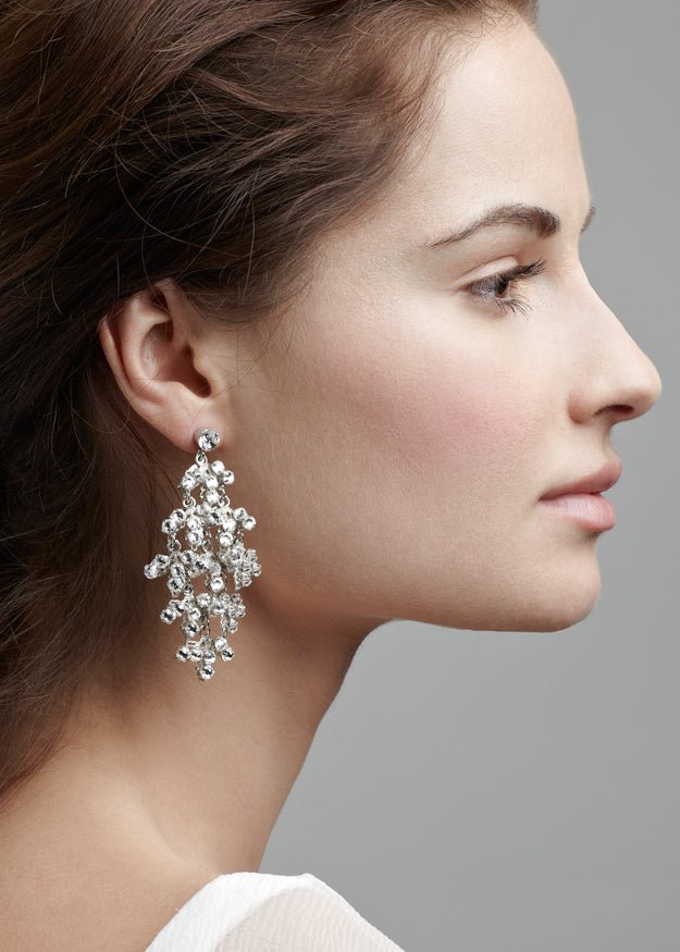 Dew Cascade Crystal Chandelier Earrings - bridal Earrings - Elizabeth Bower