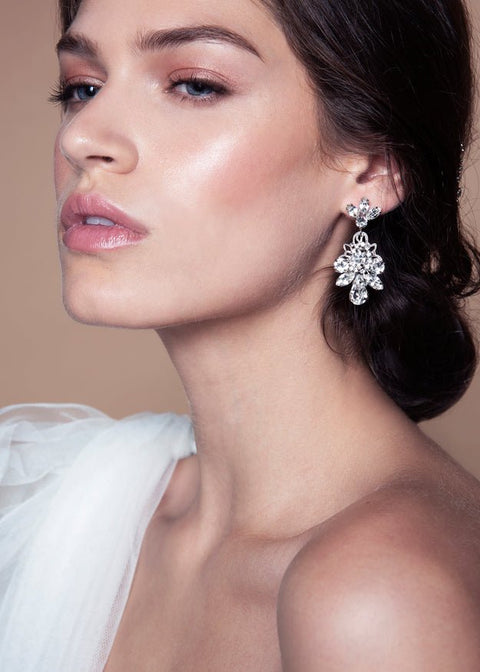 Downton Drop Crystal Earrings - bridal Earrings - Elizabeth Bower