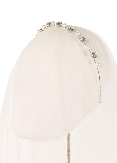 Duet Mini Pearl Crystal Headband - bridal Hairpiece - Elizabeth Bower