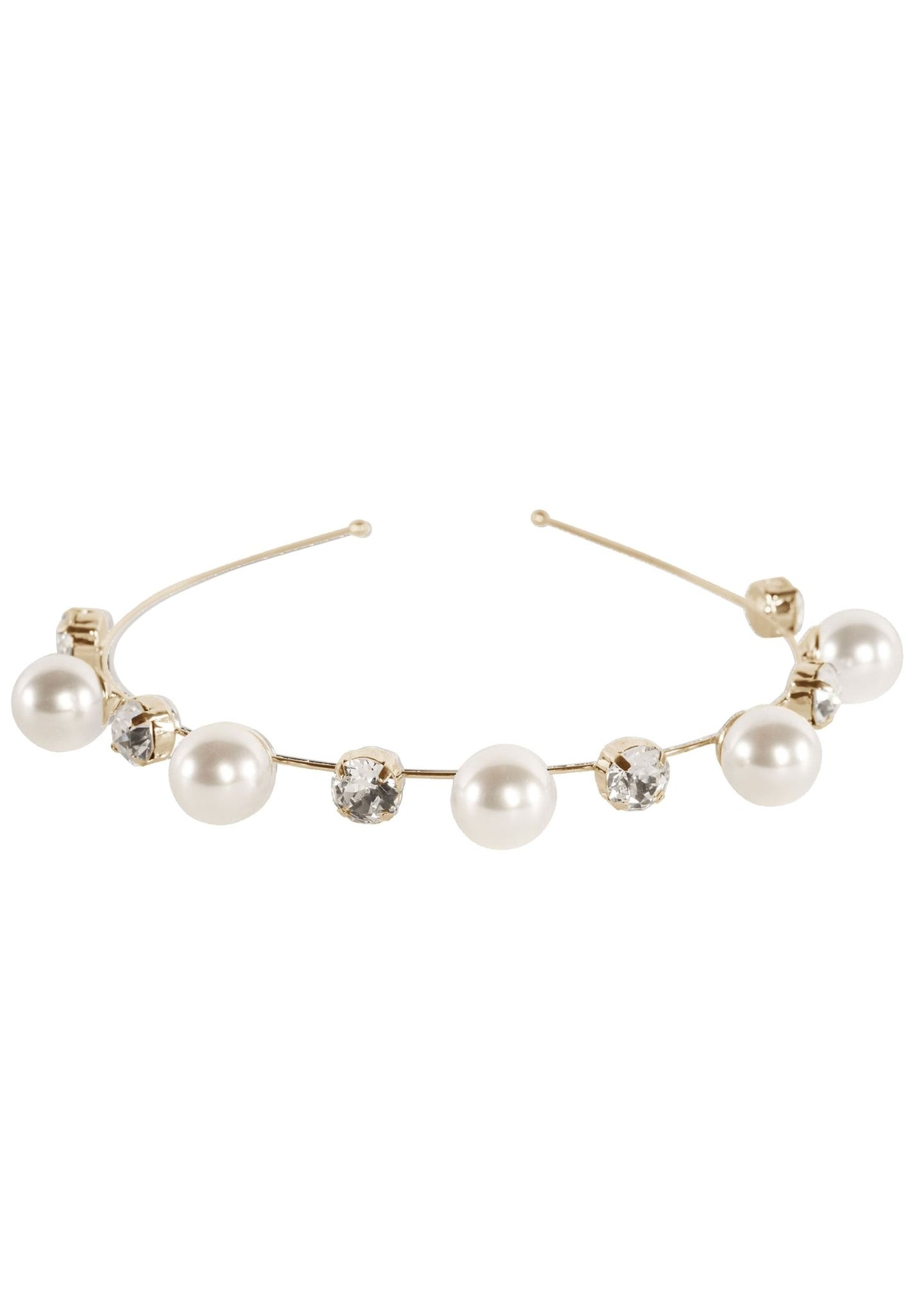 Duet Pearl Crystal Headband - bridal Hairpiece - Elizabeth Bower