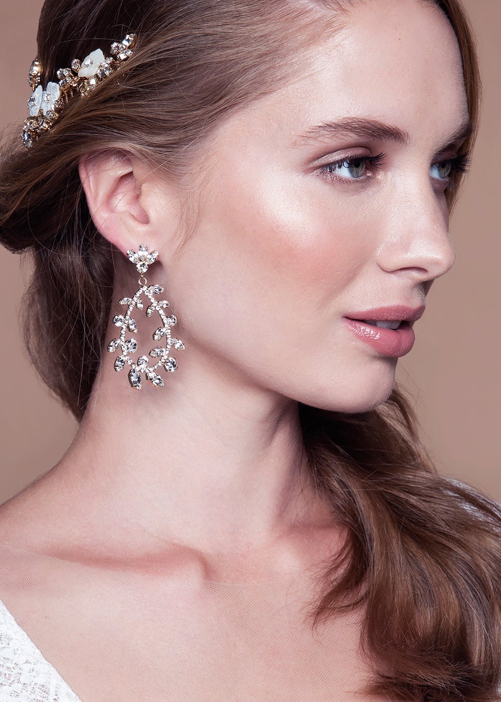 Eden Droplet Crystal Chandelier Earrings - bridal Earrings - Elizabeth Bower