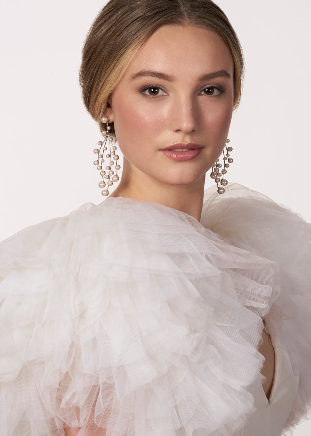 Eden Pearl Cascade Chandelier - bridal Earrings - Elizabeth Bower