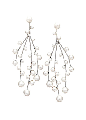 Eden Pearl Cascade Chandelier - bridal Earrings - Elizabeth Bower