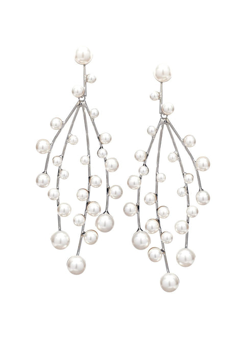 Eden Pearl Cascade Chandelier - bridal Earrings - Elizabeth Bower