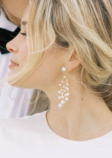 Eden Pearl Chandelier Earrings - bridal Earrings - Elizabeth Bower