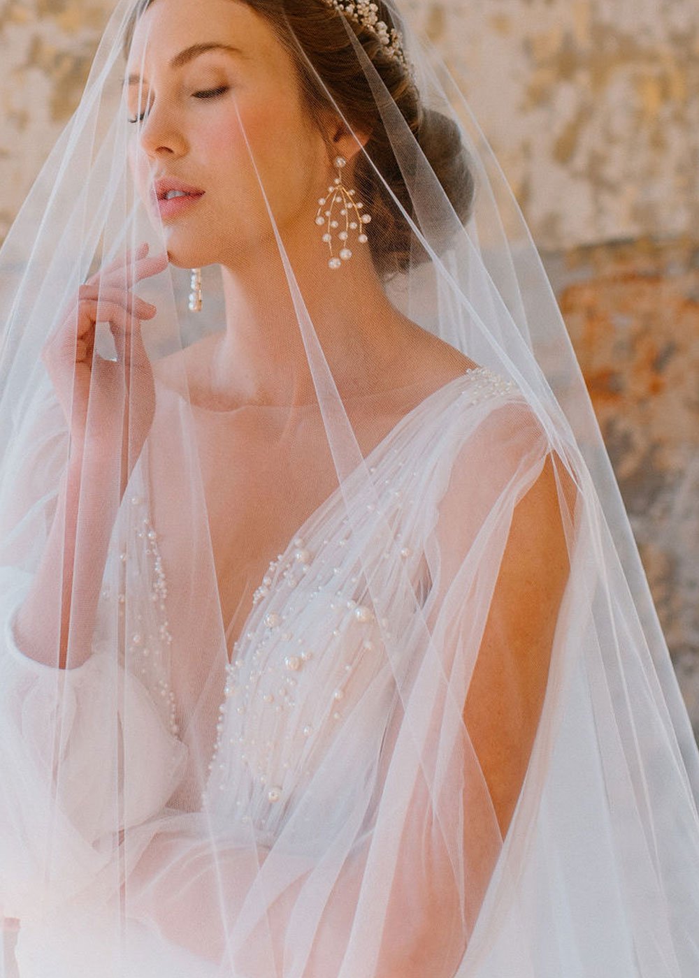 Eden Pearl Chandelier Earrings - bridal Earrings - Elizabeth Bower
