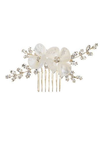 Eden Petal Floral Comb - bridal Hairpiece - Elizabeth Bower