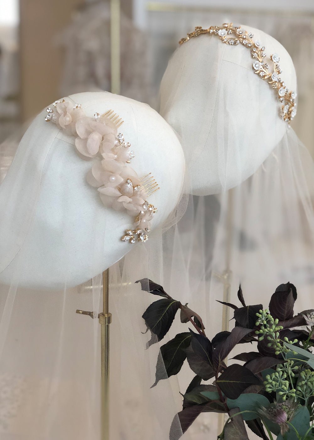 Fabrique Floral Garland Comb - bridal Hairpiece - Elizabeth Bower