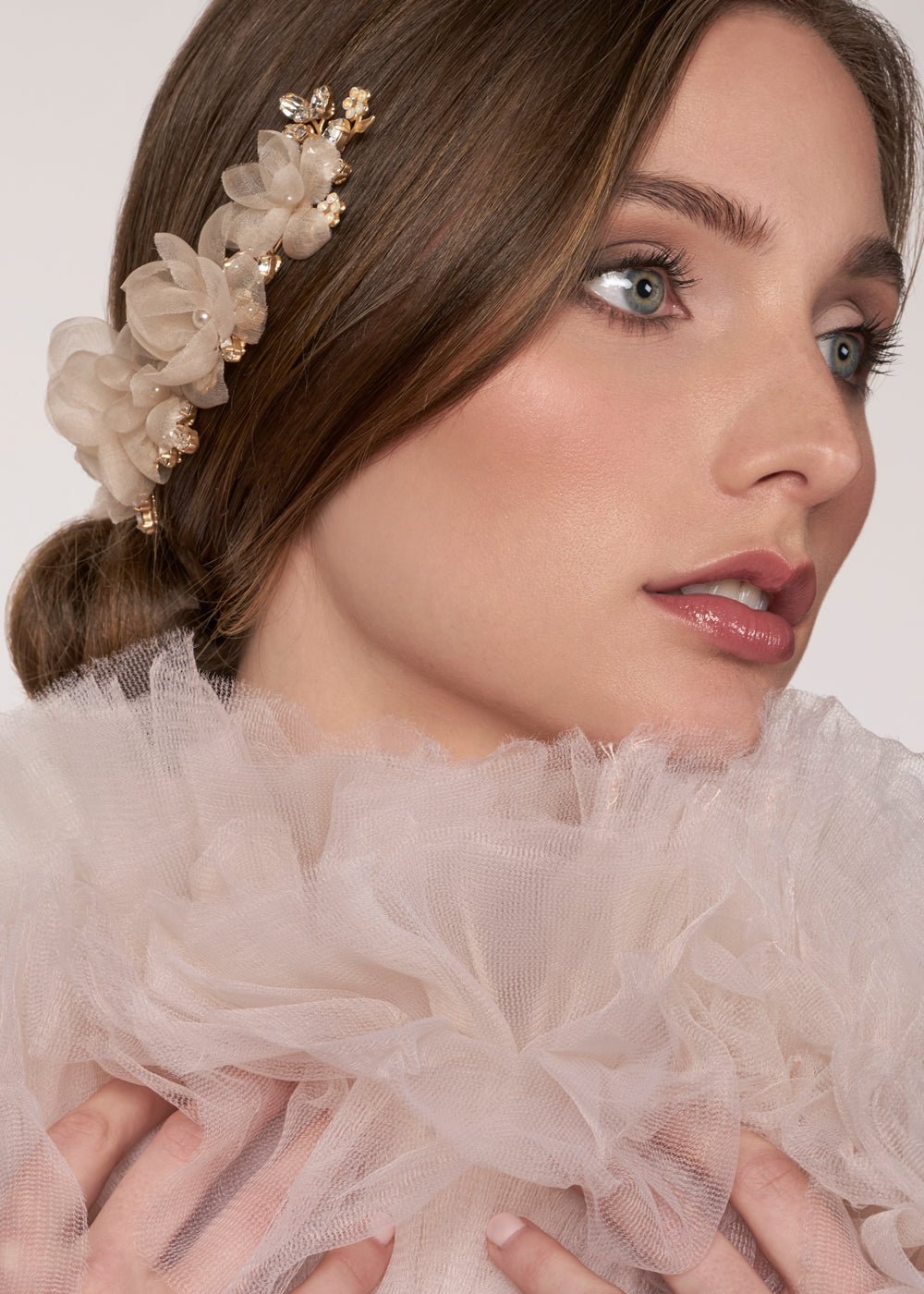 Fabrique Floral Garland Comb - bridal Hairpiece - Elizabeth Bower