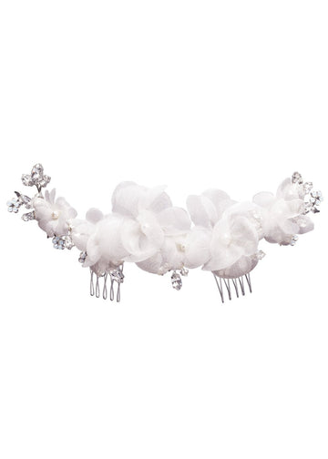 Fabrique Floral Garland Comb - bridal Hairpiece - Elizabeth Bower