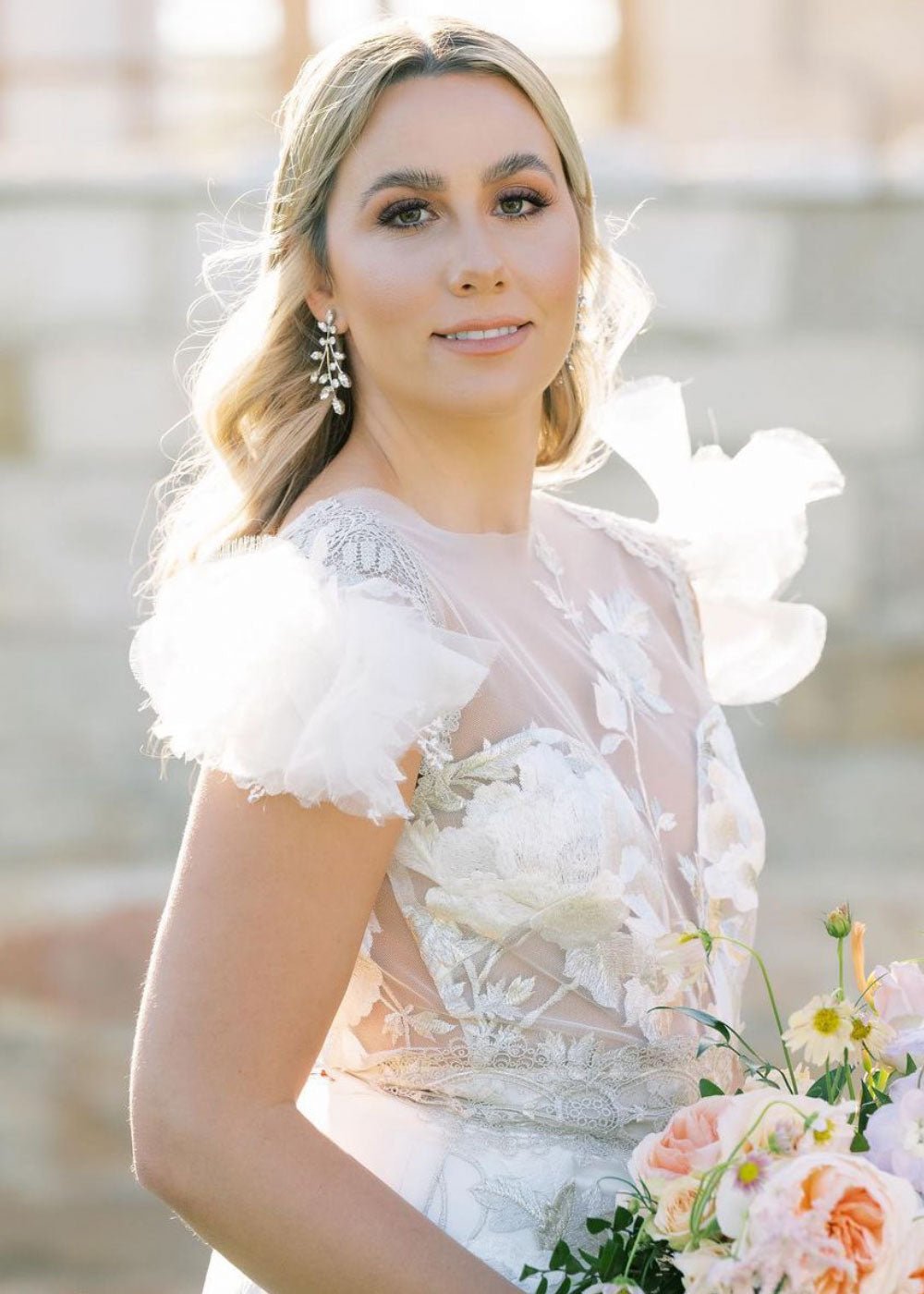 Fleur Crystal Stud Earrings - bridal Earrings - Elizabeth Bower