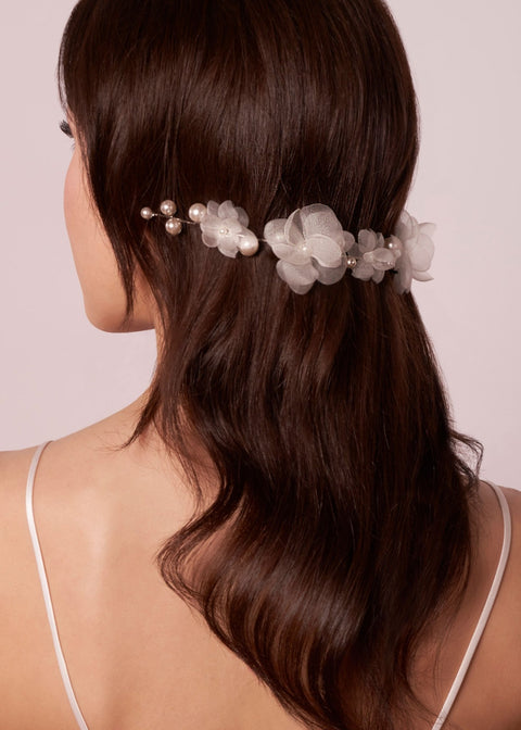 Flutter Pearl Garland Comb - bridal comb - Elizabeth Bower