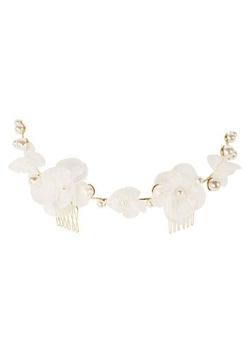 Flutter Pearl Garland Comb - bridal comb - Elizabeth Bower