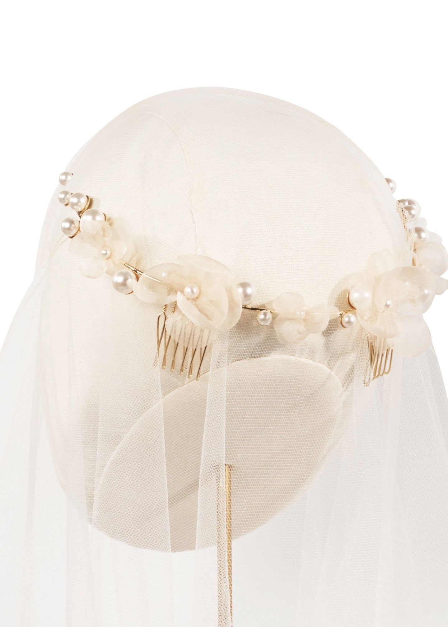 Flutter Pearl Garland Comb - bridal comb - Elizabeth Bower