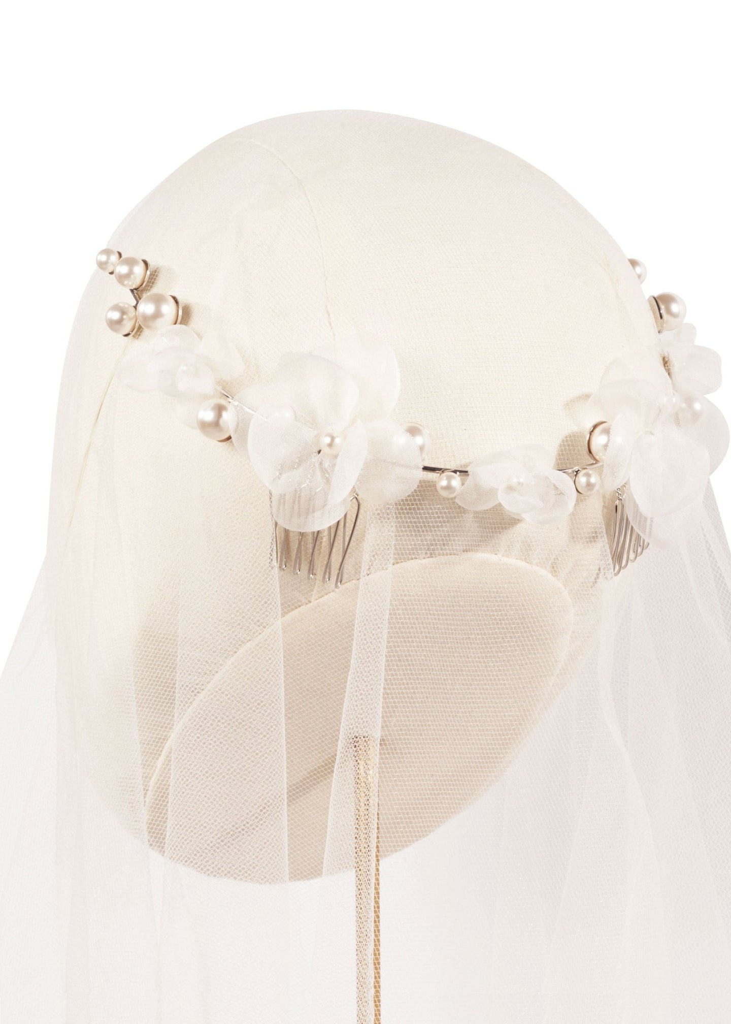 Flutter Pearl Garland Comb - bridal comb - Elizabeth Bower