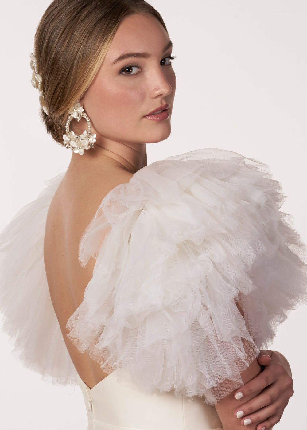 Francine Hoop - bridal Earrings - Elizabeth Bower