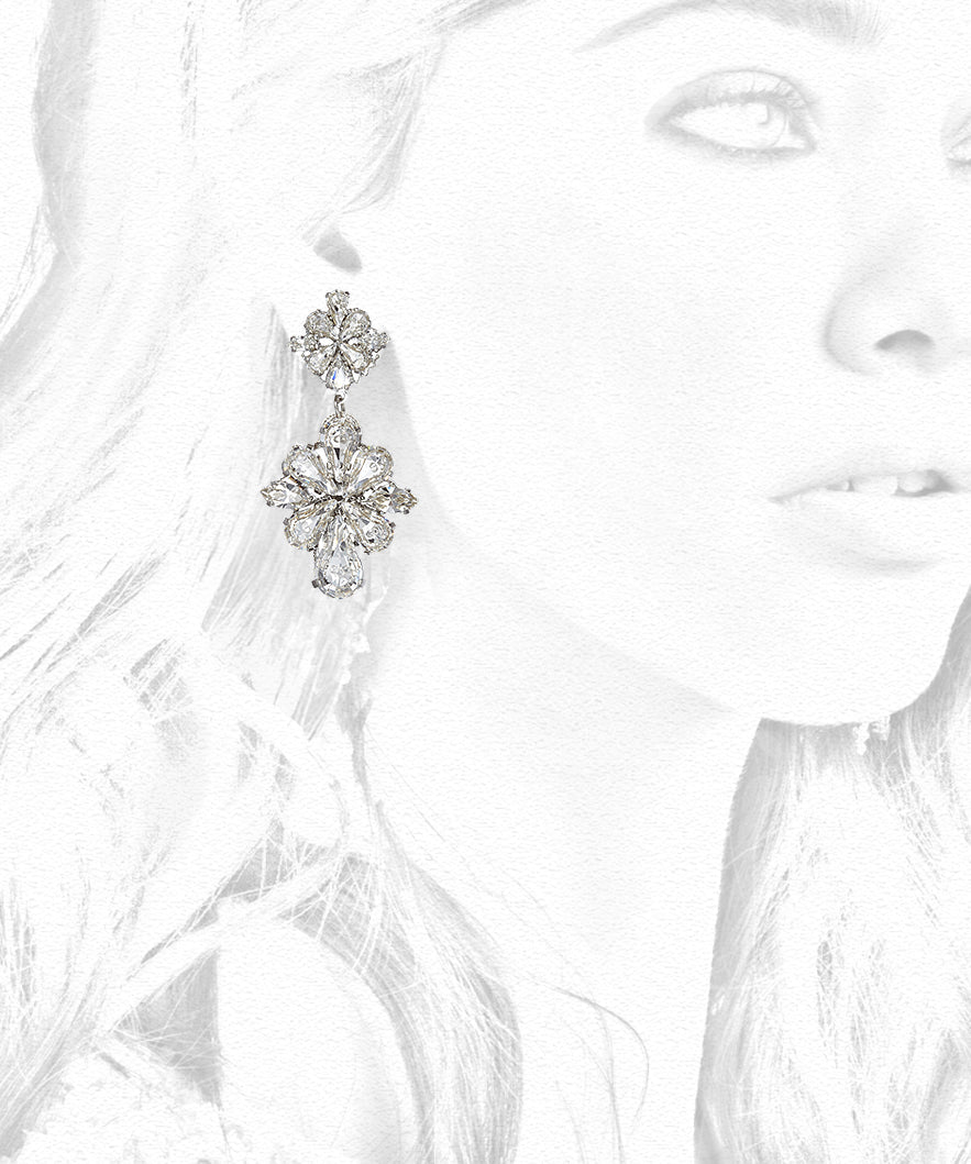 Gracely Drop Crystal Earrings - bridal Earrings - Elizabeth Bower