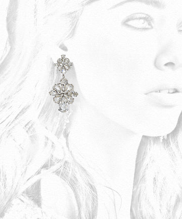 Gracely Drop Crystal Earrings - bridal Earrings - Elizabeth Bower