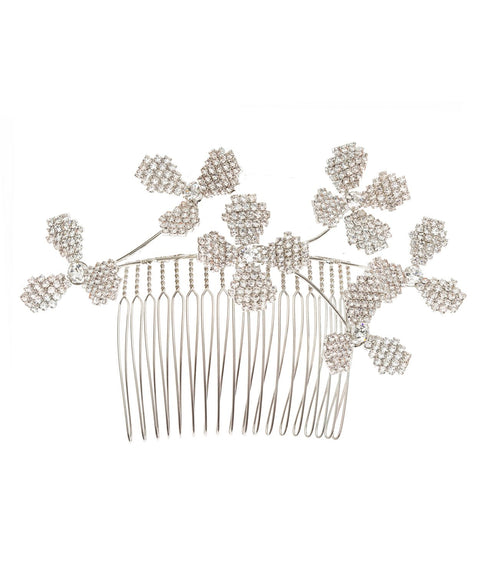 June Bud Floral crystal hair Comb - bridal comb - Elizabeth Bower