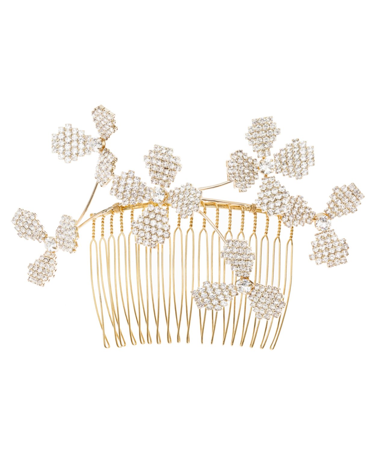 June Bud Floral crystal hair Comb - bridal comb - Elizabeth Bower