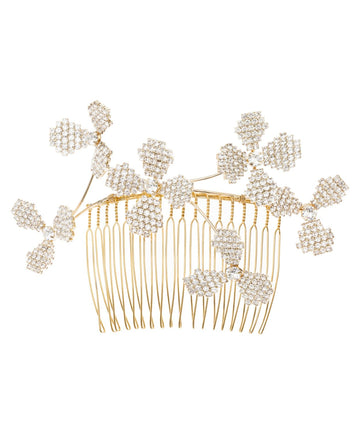 June Bud Floral crystal hair Comb - bridal comb - Elizabeth Bower