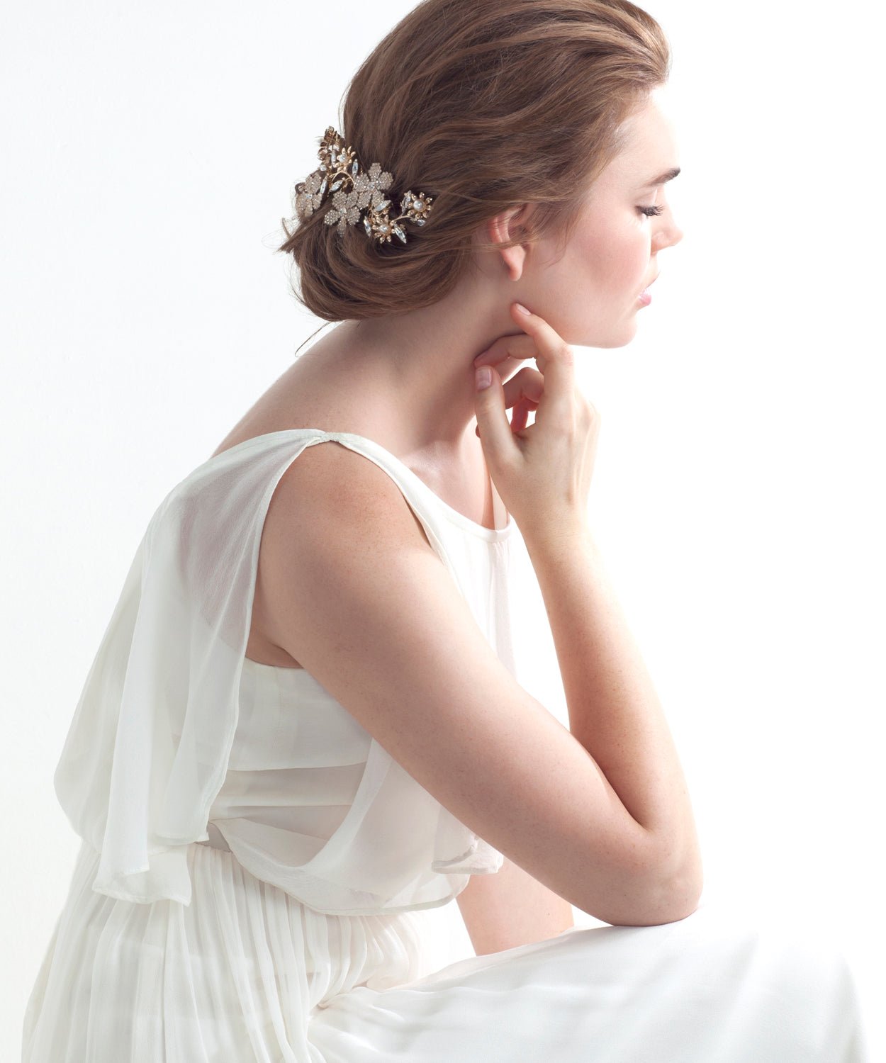 June Crystal Hair Comb Small - bridal Hairpiece - Elizabeth Bower
