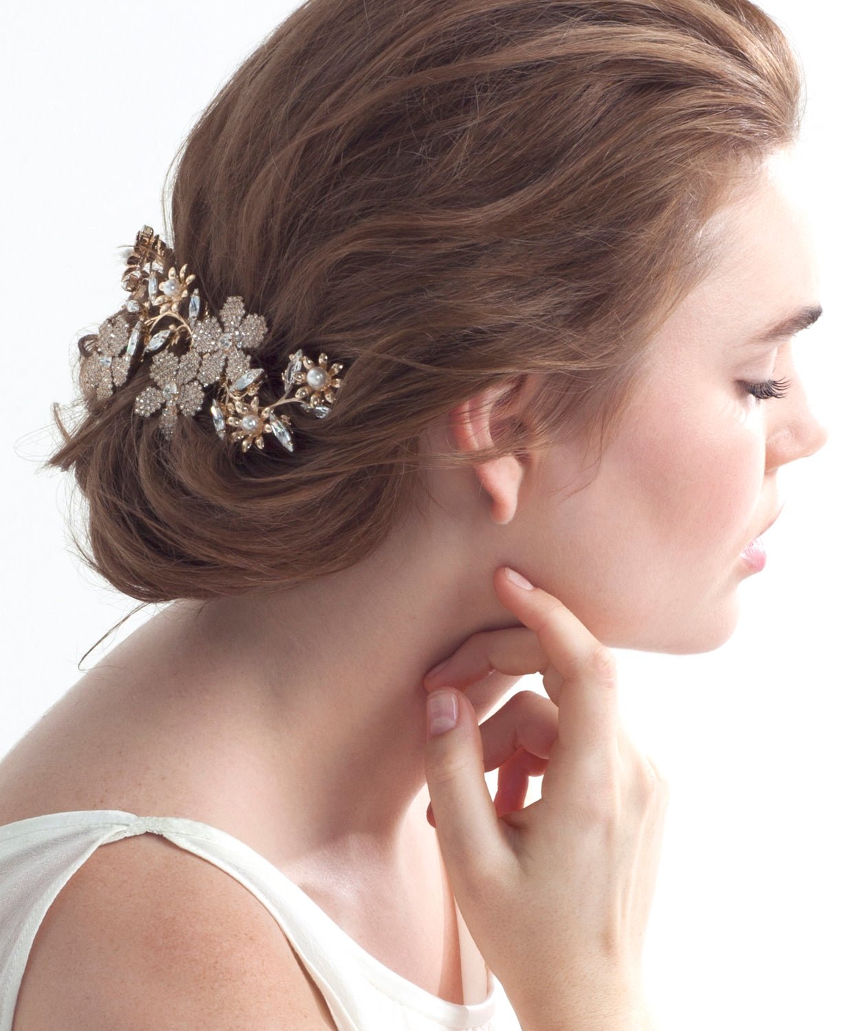 June Crystal Hair Comb Small - bridal Hairpiece - Elizabeth Bower