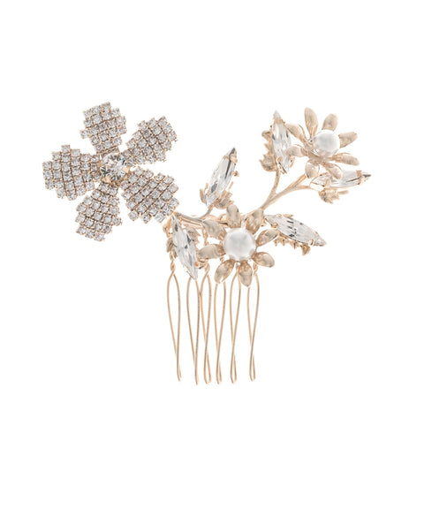 June Crystal Hair Comb Small - bridal Hairpiece - Elizabeth Bower
