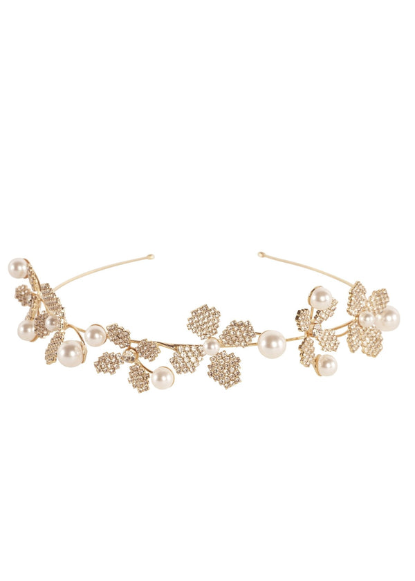 June Pearl Crystal Floral HeadbandhairbandElizabeth Bower