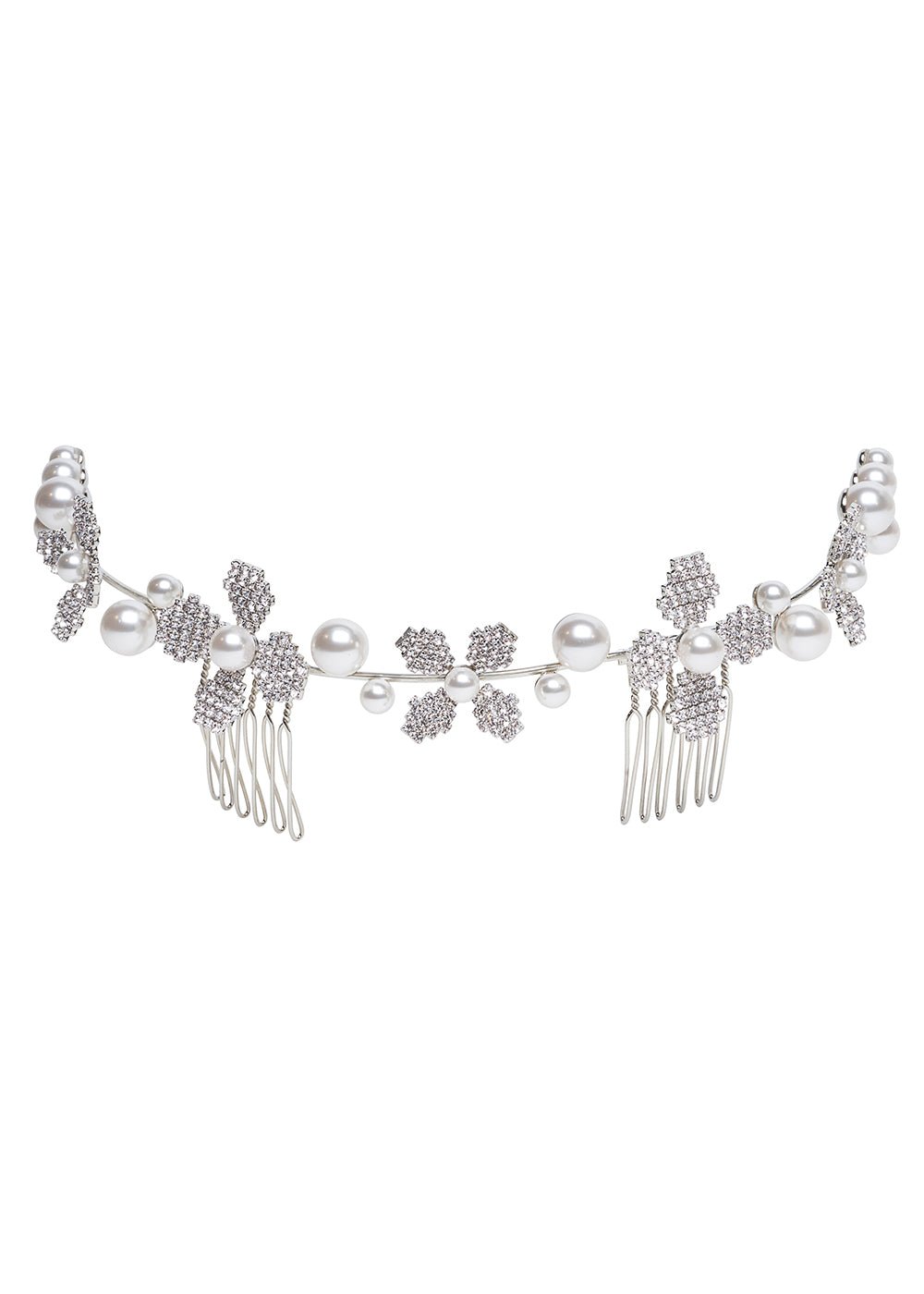 June Pearl Crystal Garland - bridal comb - Elizabeth Bower
