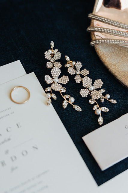 June Pearlette Chandelier - bridal Earrings - Elizabeth Bower