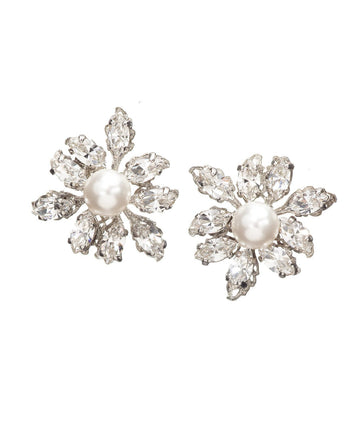Lily Crystal Stud Earrings - bridal Earrings - Elizabeth Bower