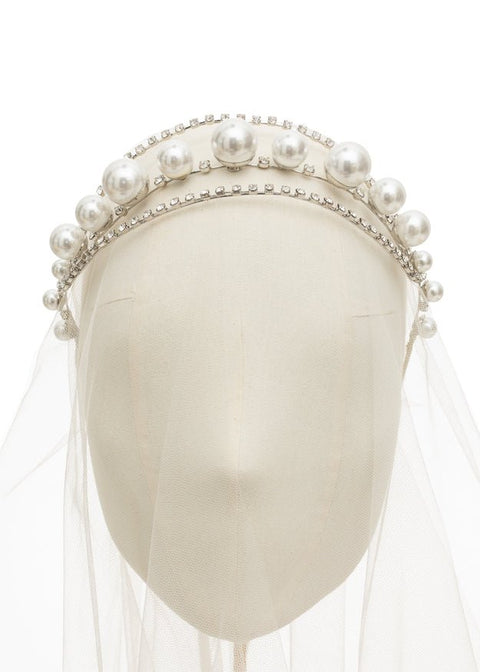 Lustra Pearl Hairband - bridal Hairpiece - Elizabeth Bower