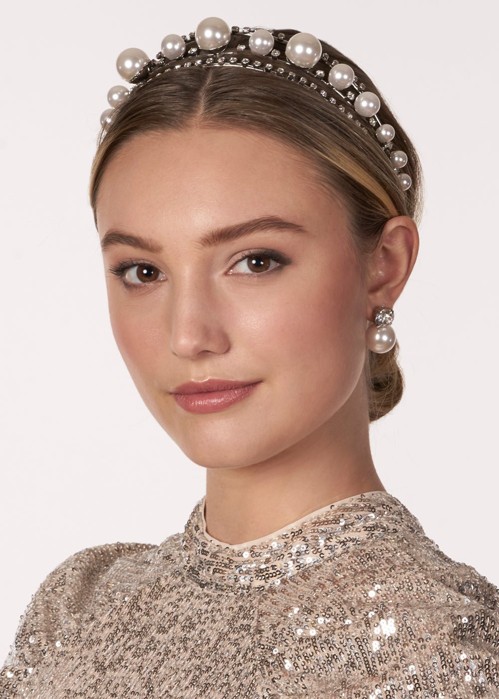 Lustra Pearl Hairband - bridal Hairpiece - Elizabeth Bower
