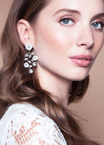 Morning Petal Drop - bridal Earrings - Elizabeth Bower