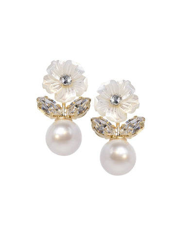 Morning Petal Studs - bridal Earrings - Elizabeth Bower