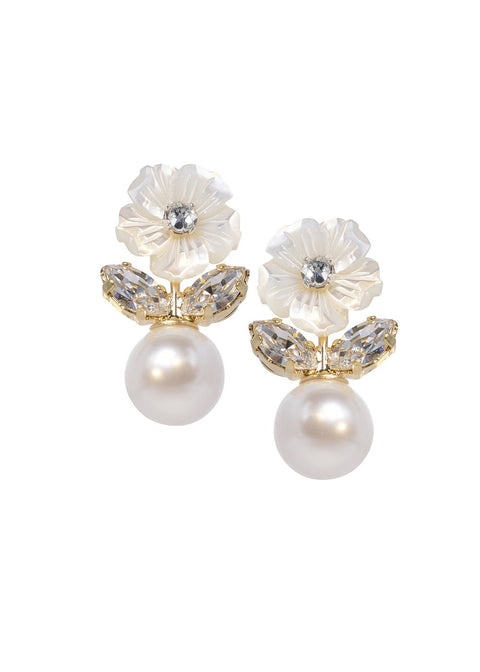 Morning Petal Studs - bridal Earrings - Elizabeth Bower