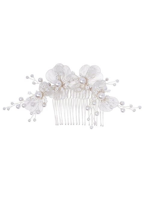 Orchid Floral Bridal Comb - bridal comb - Elizabeth Bower