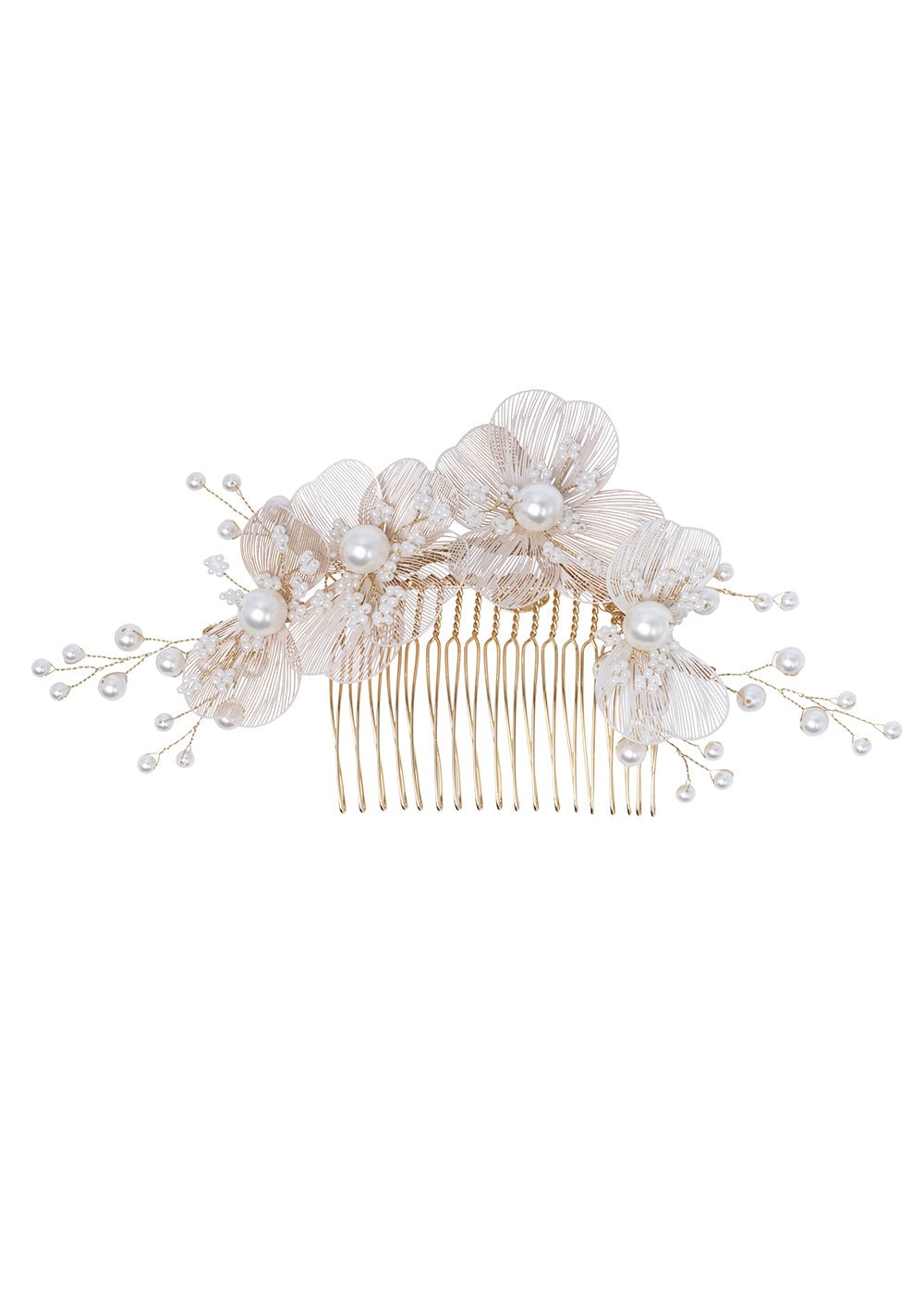 Orchid Floral Bridal Comb - bridal comb - Elizabeth Bower