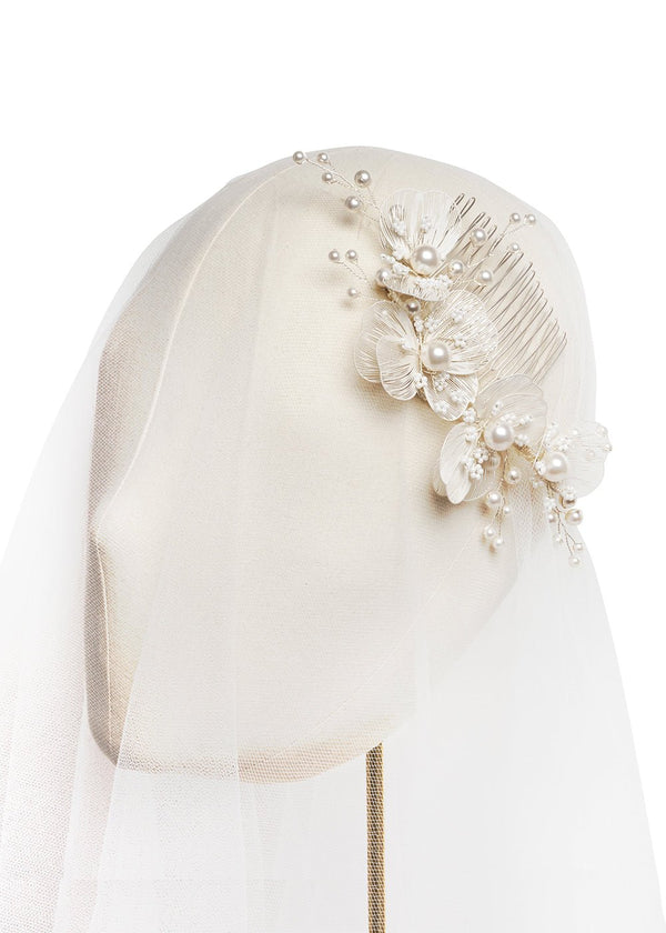 Orchid Floral Bridal CombcombElizabeth Bower