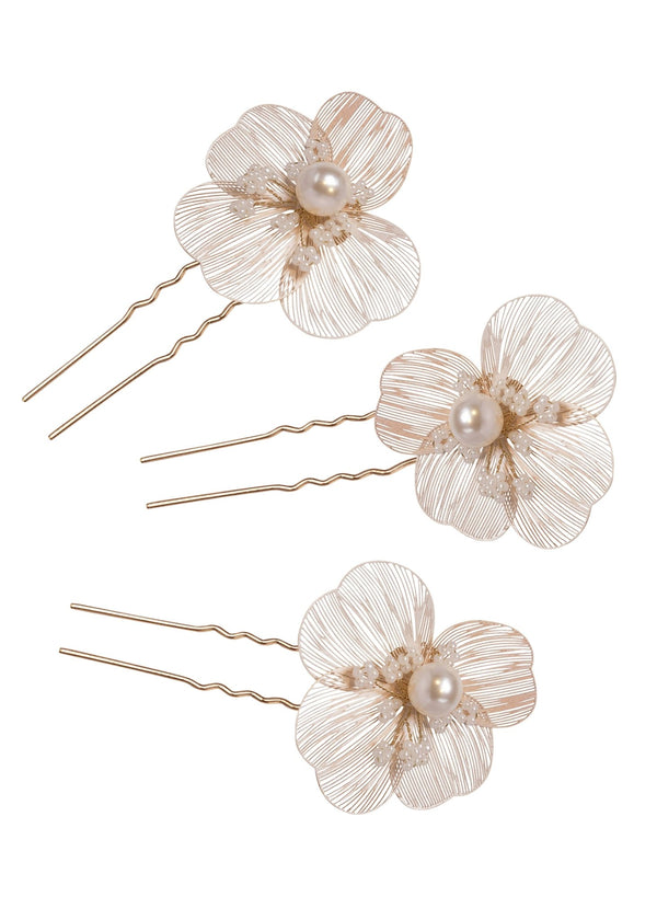 Orchid Floral Bridal Hairpins - Elizabeth Bower